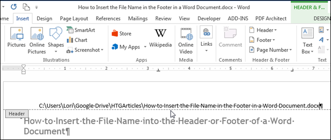 adding a header to every page in word for mac version 15